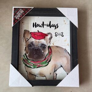 Kirklands Howl-idays French Bulldog Wall Art 9.5X11.25